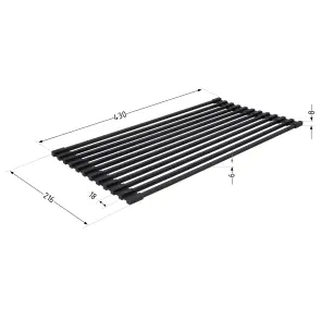 Сушарка на кухонну мийку Lidz Acsis LA04 Black, квадратна основа, для посуду 430х216 мм LDACSLA04BLM49762 №2