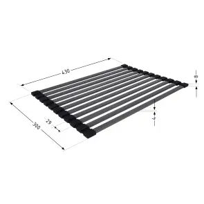 Сушарка на кухонну мийку Lidz Acsis LA14 Black, плоска основа, для посуду 430х300 мм LDACSLA14BLM49768 №2