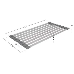 Сушарка на кухонну мийку Lidz Acsis LA11 Gray, плоска основа, для посуду 430х218 мм LDACSLA11GRA49765 №2