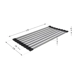Сушарка на кухонну мийку Lidz Acsis LA12 Black, плоска основа, для посуду 430х218 мм LDACSLA12BLM49766 №2