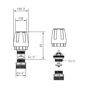 Кран термостатичний Thermo Alliance Standart 1/2"х3/4" з ручкою для колектора SFE009 №2