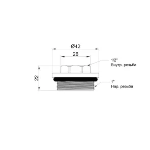 Футорка для коллектора Thermo Alliance Standart 1"х1/2" ВЗ SD35415 №2