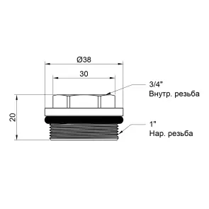 Футорка для колектора Thermo Alliance Standart 1"х3/4" ВЗ SD35420 №2