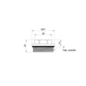 Заглушка Thermo Alliance Standart 1" для колектора SD35425 №2
