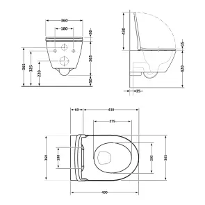 Унитаз подвесной Robin Ultra Quiet 490×365×325 мм, Stone Grey, с сиденьем Slim Duroplast / Soft-close / Quick Release QT13332381АSSG Qtap №2