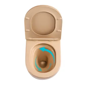 Унітаз підвісний Robin Ultra Quiet 490×365×325 мм, Beige, з сидінням Slim Duroplast / Soft-close / Quick Release QT13332381АSSB Qtap №6