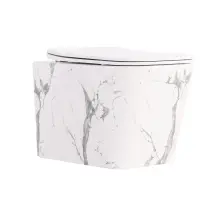 Унітаз підвісний Tern Ultra Quiet 490×365×325 мм, Marble, з сидінням Slim Duroplast / Soft-close / Quick Release QT17332303ASMR Qtap