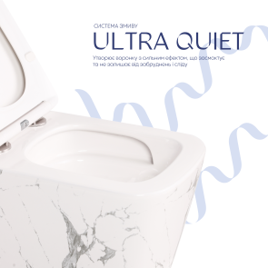 Унітаз підвісний Tern Ultra Quiet 490×365×325 мм, Marble, з сидінням Slim Duroplast / Soft-close / Quick Release QT17332303ASMR Qtap №5
