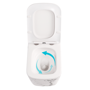 Унітаз підвісний Tern Ultra Quiet 490×365×325 мм, Marble, з сидінням Slim Duroplast / Soft-close / Quick Release QT17332303ASMR Qtap №6