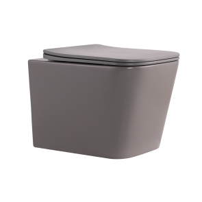 Унітаз підвісний Tern Ultra Quiet 490×365×325 мм, Stone Grey, з сидінням Slim Duroplast / Soft-close / Quick Release QT17332303ASSG Qtap №1