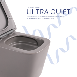 Унитаз подвесной Qtap Tern Ultra Quiet 520×345×325 мм, Stone grey, с сиденьем Slim Duroplast / Soft-close / Quick Release QTTER26SG49000 №5