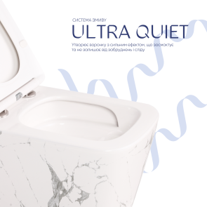 Унітаз підвісний Qtap Tern Ultra Quiet 520×345×325 мм, Marble, з сидінням Slim Duroplast / Soft-close / Quick Release QTTER26MR49002 №5