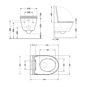 Унитаз подвесной Qtap Robin Ultra Quiet 520×365×340 мм, Anthracite, с сиденьем Slim Duroplast / Soft-close / Quick Release QTROB26AN48995 №2