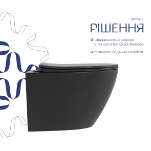 Унитаз подвесной Qtap Robin Ultra Quiet 520×365×340 мм, Anthracite, с сиденьем Slim Duroplast / Soft-close / Quick Release QTROB26AN48995 №4