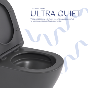 Унитаз подвесной Qtap Robin Ultra Quiet 520×365×340 мм, Anthracite, с сиденьем Slim Duroplast / Soft-close / Quick Release QTROB26AN48995 №5
