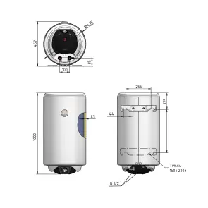 Водонагрівач електричний Thermo Alliance Spectra 100 л вертикальний, сухий керамічний ТЕН 2,0 кВт, d 435 мм №2