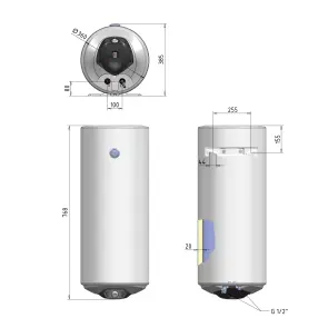 Водонагреватель электрический Thermo Alliance Spectra slim 50 л вертикальный, сухие ТЭНЫ 1,6 кВт, d 360 мм №2