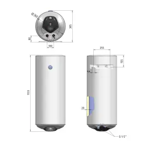 Водонагреватель электрический Thermo Alliance Spectra slim 80 л вертикальный, сухие ТЭНЫ 2,0 кВт, d 360 мм №2