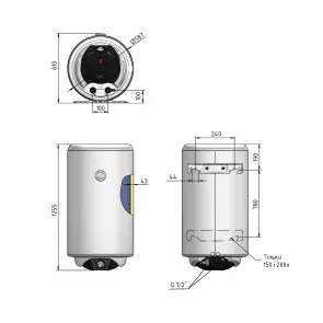Водонагрівач електричний Thermo Alliance Spectra 200 л вертикальний, сухий керамічний ТЕН 2,0 кВт, d 586 мм №2