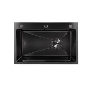 Мойка для кухни встроенная Lidz Handmade H6845B Brushed Black PVD 3,0/1,0 мм LDH6845BRUBLM49456 №3