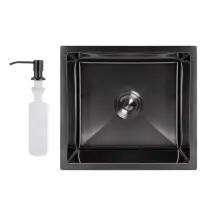 Мийка для кухні інтегрована під стільницю Lidz Handmade H4843B Brushed Black PVD 3,0/1,0 мм LDH4843BRUBLM49440