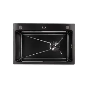 Мийка для кухні інтегрована Lidz Handmade H6845HB Decor Black PVD Honeycomb 3,0/1,0 мм LDH6845HDECBLM49445 №3