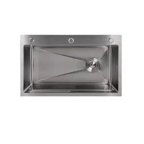 Мийка для кухні інтегрована Lidz Handmade H7545 Brushed Steel 3,0/1,0 мм LDH7545BRU49457 №3