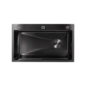 Мийка для кухні інтегрована Lidz Handmade H7545B Brushed Black PVD 3,0/1,0 мм LDH7545BRUBLM49458 №3