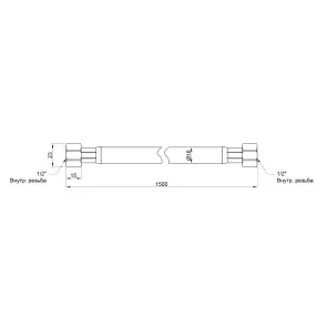Шланг для газу Thermo Alliance Standart чорний 1/2" ВВ 120 см SD91G120 №2