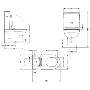 Унітаз підлоговий Qtap Evia Ultra Quiet 630×350×795 мм з сидінням Soft-close, White QTEVI27W49258 №2