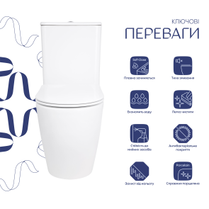 Унітаз підлоговий Qtap Evia Ultra Quiet 630×350×795 мм з сидінням Soft-close, White QTEVI27W49258 №3