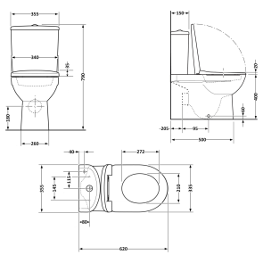 Напольный унитаз Qtap Arvin Ultra Quiet 630×350×795 мм с сиденьем Soft-close, White QTARV27W49259 №2