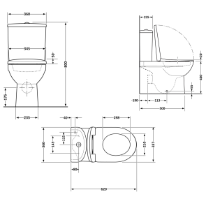 Унітаз підлоговий Qtap Stork Ultra Quiet 630×350×805 мм із сидінням Soft-close, White QTSTO27W49260 №2