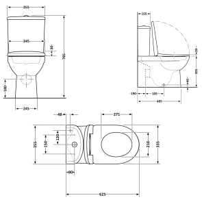 Напольный унитаз Qtap Leo Ultra Quiet 620×355×790 мм с сиденьем Soft-close, White QTLEO27W49261 №2