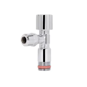 Кран кутовий Thermo Alliance Forte 1/2"Зх3/8"З з перехідником M10, хром TAF341W159 №1