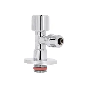 Кран кутовий Thermo Alliance Forte 1/2"Зх3/8"З з перехідником M10, хром TAF341W159 №3