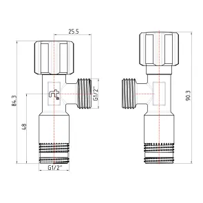 Кран кутовий Thermo Alliance Forte 1/2"ЗЗ, хром TAF341W1515 №2