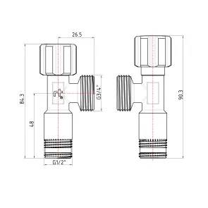 Кран угловой Thermo Alliance Forte 1/2"С×3/4"С, хром TAF341W1520 №2