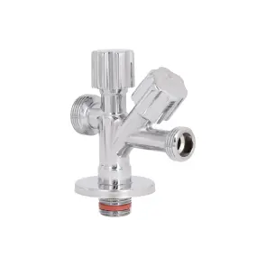 Кран кутовий подвійний Thermo Alliance Forte 1/2"З х 1/2"З х 3/4"З, хром TAF187W151520 №3