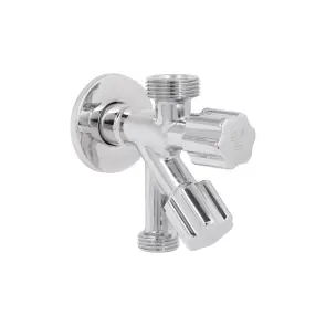 Кран кутовий подвійний Thermo Alliance Forte 1/2"З х 1/2"З х 3/4"З, хром TAF187W151520 №6