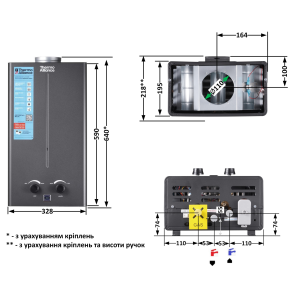 Колонка газова димохідна Thermo Alliance JSD20-10CR BLACK 10 л №2