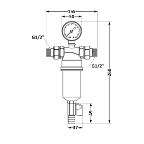 Фильтр самопромывной Thermo Alliance Standart 1/2" тонкой очистки, пластиковая колба TAS128W15 №2