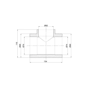 Тройник PPR Thermo Alliance 75х63х75 №2