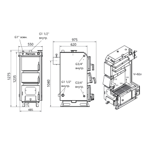 Котел твердотопливный стальной Thermo Alliance Ferrum V 5.0 FSF 20 №2