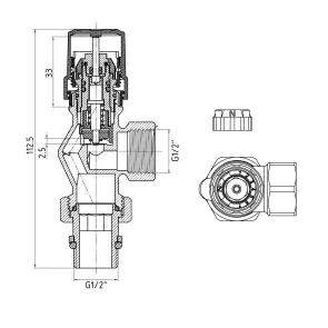 Термостатичний набір Standart осьовий 1/2" TAS354W15 Thermo Alliance №2