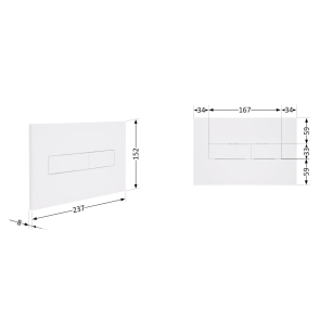 Клавіша змиву Qtap Standard 152x236x28 мм, White, лінійна QTSTD164W49471 №2