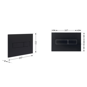 Клавіша змиву Qtap Standard 152x236x28 мм, Matt Black, лінійна QTSTD164BLM49473 №2