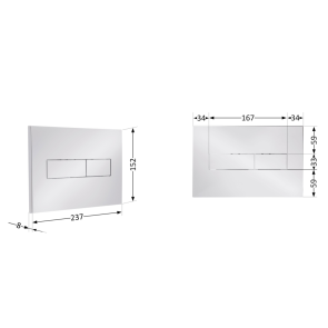 Клавіша змиву Qtap Standard 152x236x28 мм, Chrome, лінійна QTSTD164CRM49472 №2