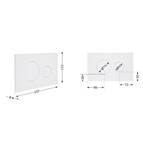 Клавіша змиву Qtap Standard 152x236x28 мм, White, кругла QTSTD164W49468 №2
