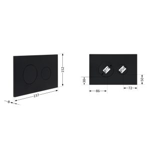 Клавіша змиву Qtap Standard 152x236x28 мм, Matt Black, кругла QTSTD164BLM49470 №2